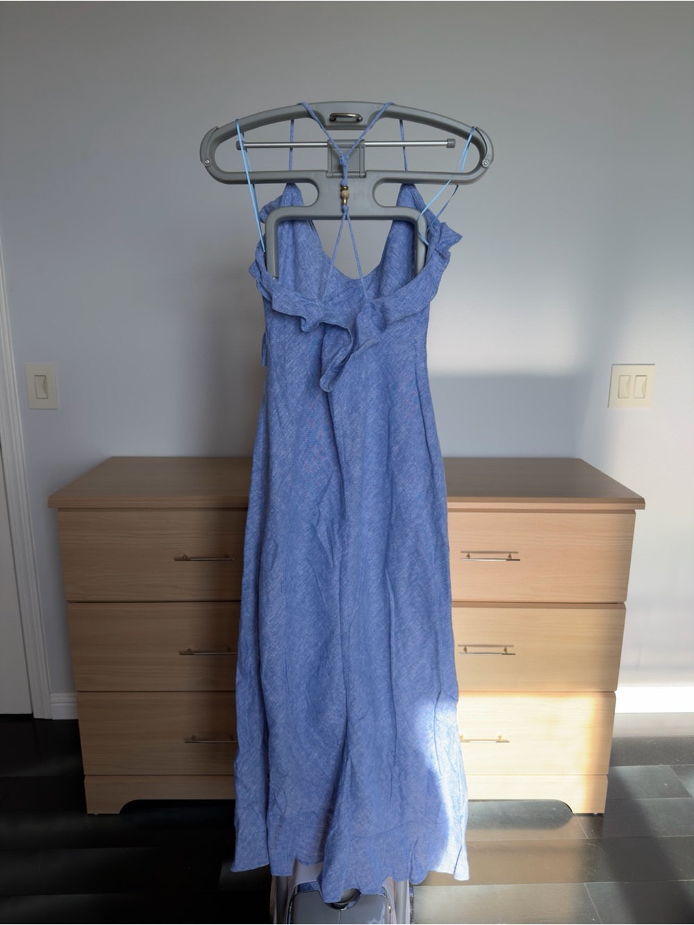 Blue Ruffle Strap Maxi Dress - Picture 2 of 3
